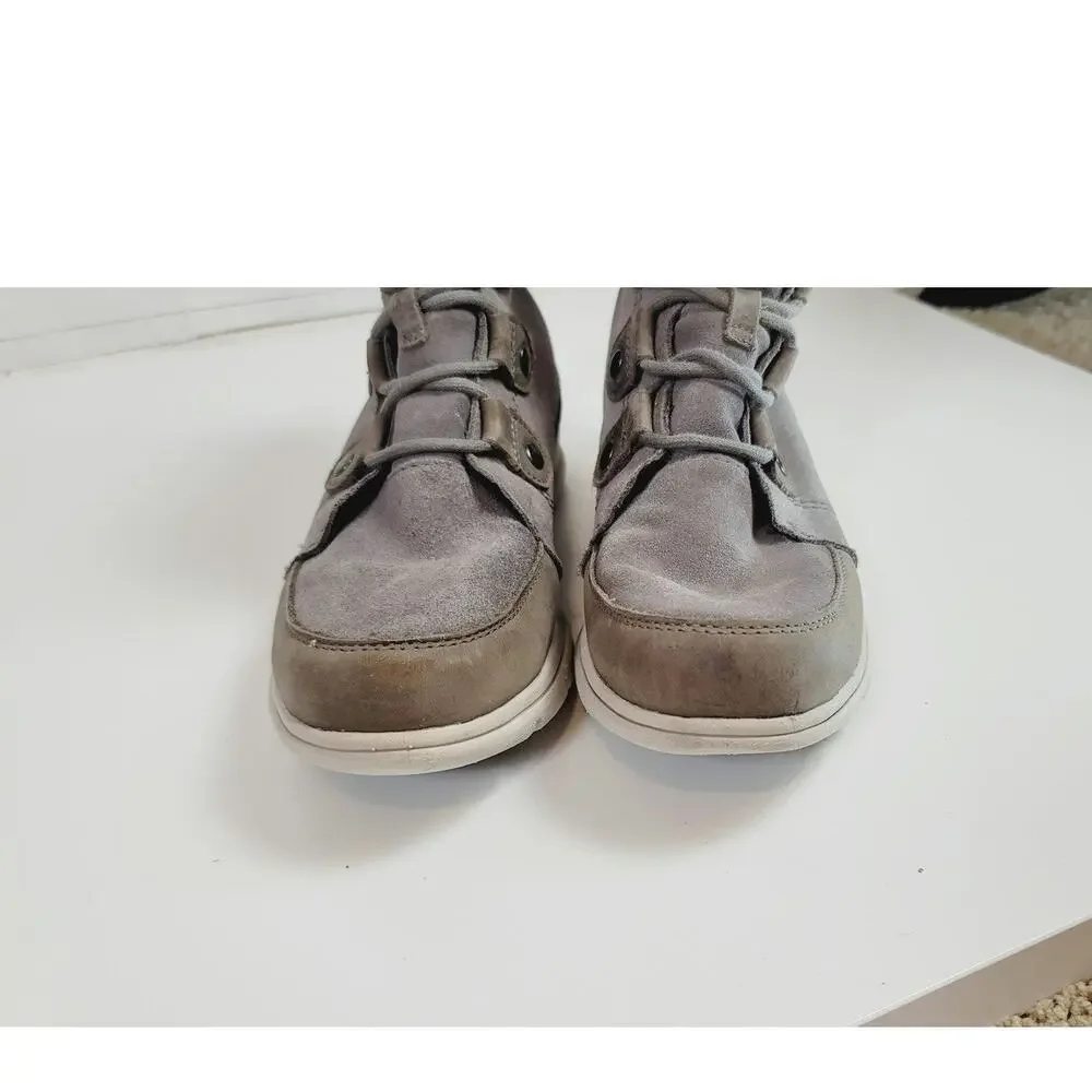 Sorel Explorer Joan Suede Waterproof Winter Boots in Quarry, sz 8.5
